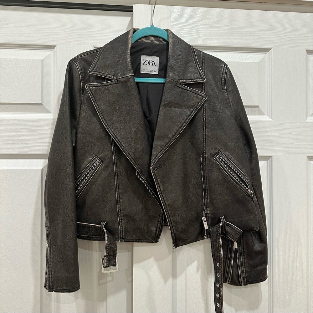 Zara Faux Leather Moto Jacket